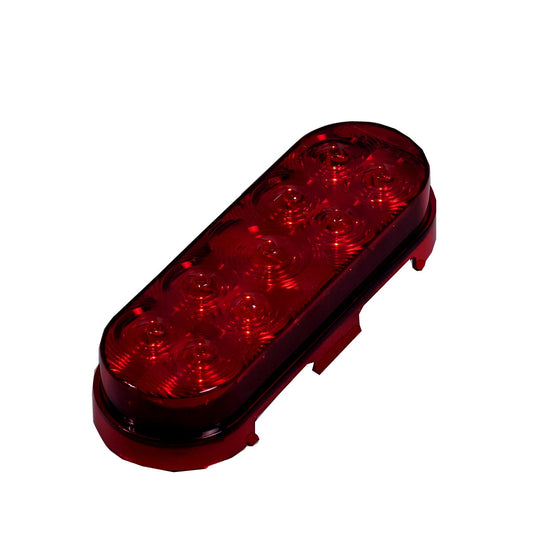 Maxxima 6" Oval Red Stop/Tail/Turn Lightning 9 LED