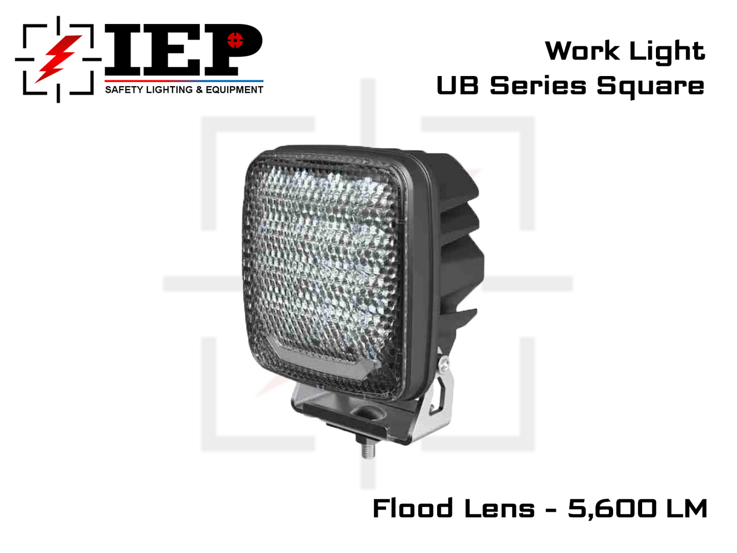 Ultra Bright Work Light UB Series - SQUARE 5,600 LM Flood Beam RED/AMB Position Light