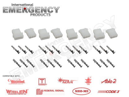 4 Sets 3-pin Connectors for Strobe AMP Power Supplies, Bulbs & Cables for Whelen Federal Code3